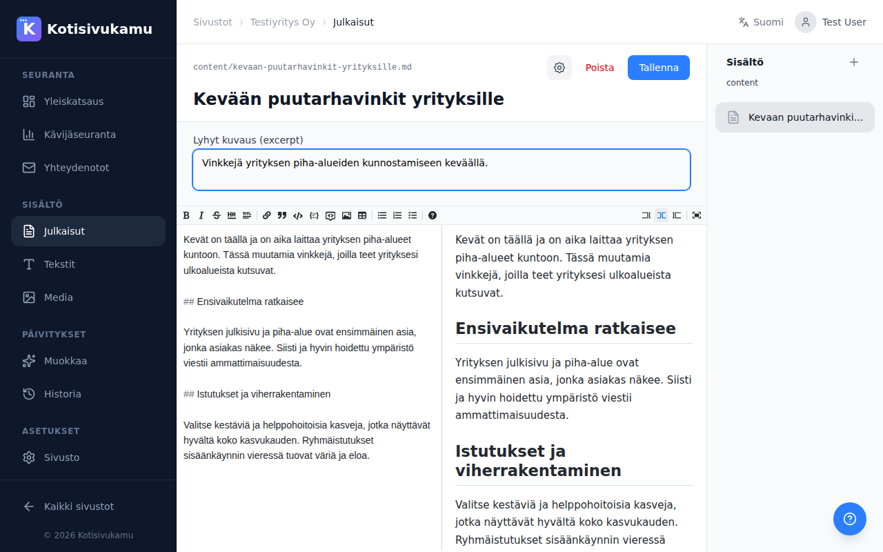 Posts editor